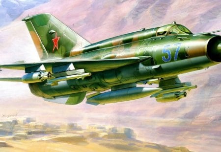 MiG-21 - aircraft, war, wallpaper, other, military