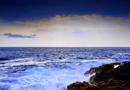 DARK CLOUDS - clouds, stormy, ocean, dark