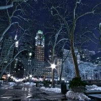 new york city on a winter night