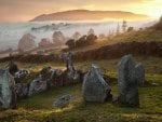 gorgeous sunrise on an english rocky countryside