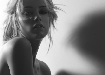 Amber Heard - people, beautiful, actresses, models, black and white, amber heard, celebrity