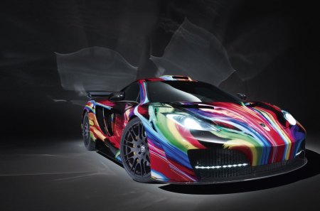 mclaren mp4 12c art car - paint, colors, charcol background, car