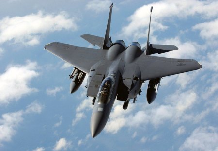 F-15e Strike Eagle Dual Role Fighter - clouds, aircraft, jet, higher, military, cool, army