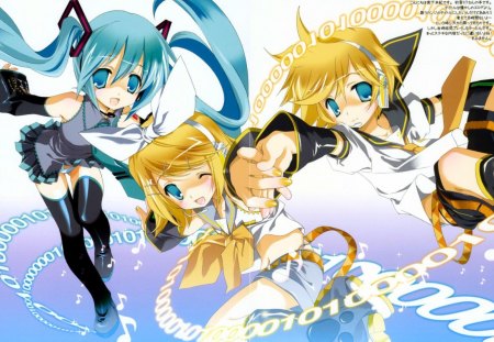 Vocaloid - 02, cute, kagamine rin, kagamine len, vocaloid, hatsune miku project diva, 01, hatsune miku