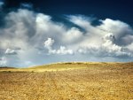 beautiful clouds over autumn fields