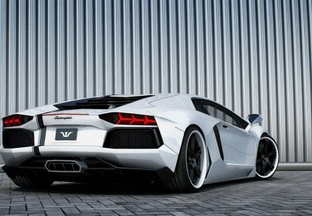 White Aventador - Lambo, Black Wheels, Exhaust, Wheels and More