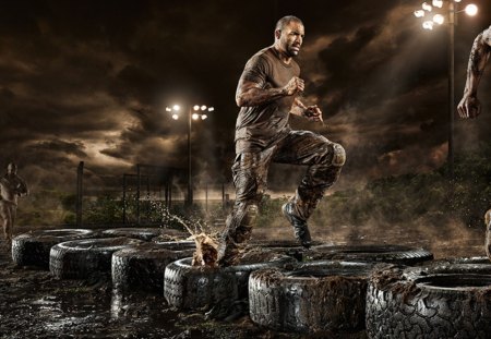 * - sports, men, strong, running, star trac ad campaign, military