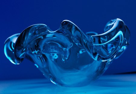 Glass - abstract, glass, dreamy, blue