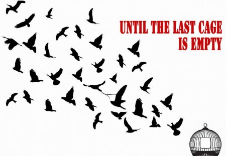 until the last cage is empty - bird, birds, humanity, freedom, earth, love, peace, free, cage, wallpaper