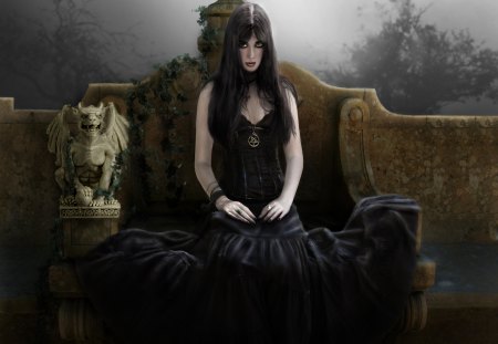 Lilithi - alone, girl, dark, fantasy