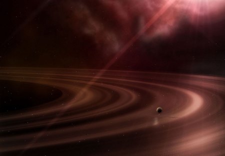 Pitch Black - void, dark space, planet, rings