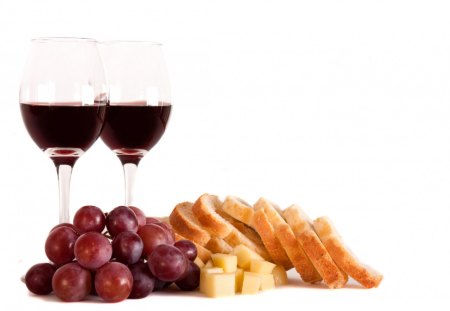 *** Wine and grapes *** - bread, grapes, wine, drinks, food