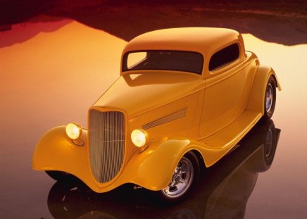 classic cars - cars, yellow, classic, old