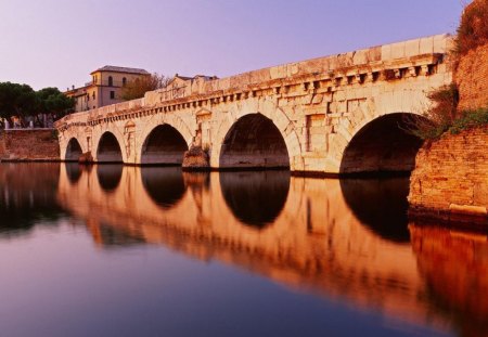 mirage bridge - river, mirage, sky, bridge