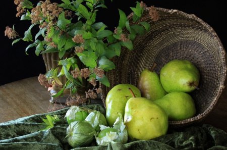 *** Still life *** - nature, basket, flowers, pears