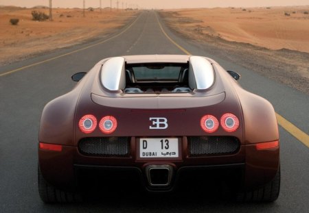 bugatti veyron 425 - veyron, desert, road, bugatti