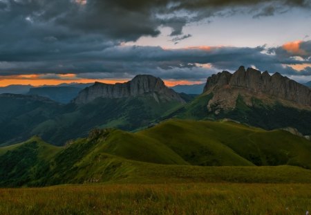 Sunset - clouds, landscape, sunset, sky