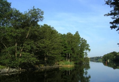 The Djurgardscanal in Stockholm - canal, stockholm, park