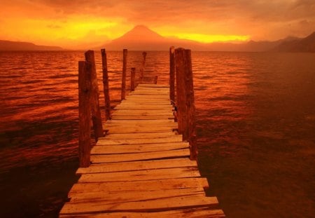 dock - sea, sunset, dock