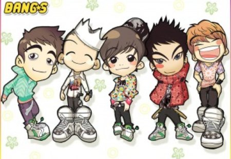 Big Bang - k-pop, bangs, k-hip-hop, cartoon, big bang, k-rnb