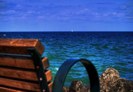 	wishing I were at sea - wish, bench, sea