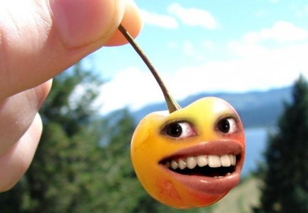 Face of a Cherry - face, cherry, abstract, humour