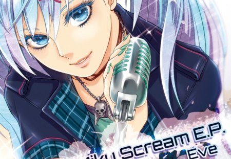 Miku Scream - female, hot, superstar, singer, anime girl, idol, message, anime, miku, cute, hatsune miku, sexy, girl, blue eyes, long hair, texts, vocaloids, blue hair, microphone, vocaloid, words, diva