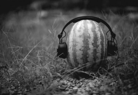 * - comic, musicwallpaper, headphone, music, funny, bw, melon