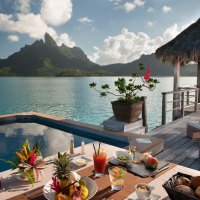 Breakfast in a Water Bungalow Bora Bora