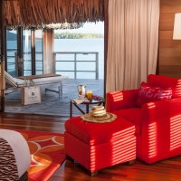 Inside of Water Bungalow Bora Bora