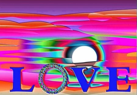 Rainbow Love - colorful colors, writing, love, rainbow