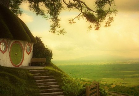 Hobbit House - house, movie, hobbit, scenery