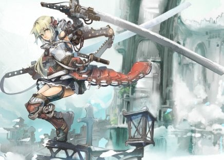 Gear Valkyrie - pretty, swords, girl, nice, cool, light