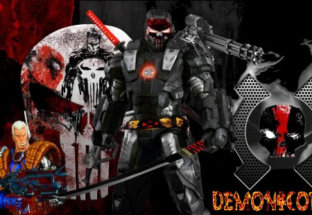 Demonicorpse - war machine, superhero, deadpool, swords, punisher, guns, cable, marvel