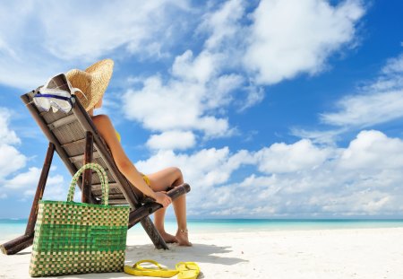 *** On the beach *** - summer, blue, beach, natre, time, sky