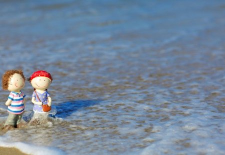 in the beach - water, beach, toys, ocean, wave