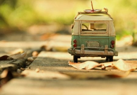 going to the city - street, nature, town, car, toys, mini, leaves