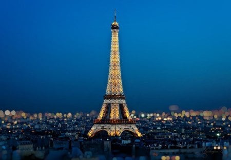 Paris - city, Paris, Eiffel Tower, Night