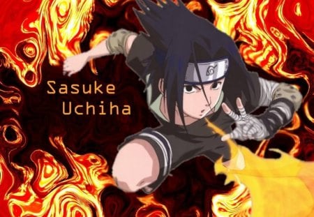 Fire it up!! - anime, Sasuke, cool, fire