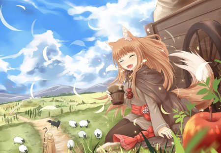 Holo the wise wolf - wise, wolf, cute, holo, cool