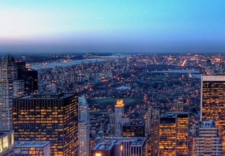 *** New York at night *** - york, city, night, light, new