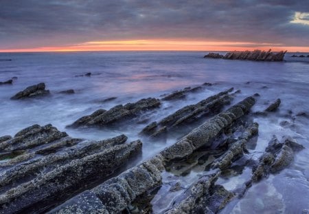 Ocean - clouds, sunset, ocean, sky