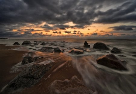 Sunset - sky, ocean, sunset, clouds