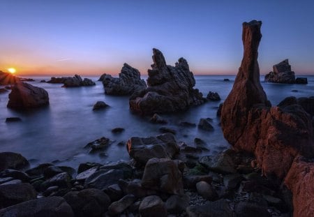 Sunset - sky, ocean, sunset, clouds