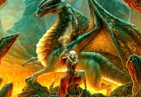 DRAGON QUEEN - elf, fantasy, dragon, queen