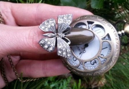 â™¥ - ring, butterfly, beauty, watch, hand