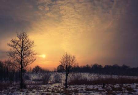 Sunset - sky, sunset, landscape, clouds