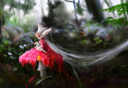 FOREST FAIRY - forest, mushroom, fairy, art