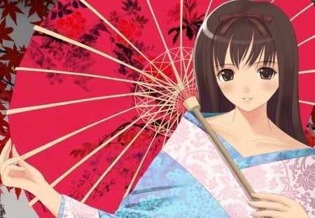 Pretty Girl - orginal, girl, kimono, umbrella