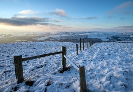 Winter - sky, clouds, snow, winter, sunrise